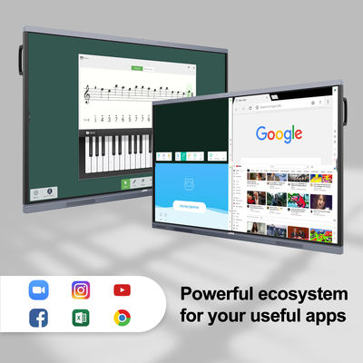 75'' H10 ODM 4K Android OPS ইন্টারেক্টিভ ডিসপ্লে প্যানেল স্মার্ট বোর্ড টাচ স্ক্রিন মনিটর